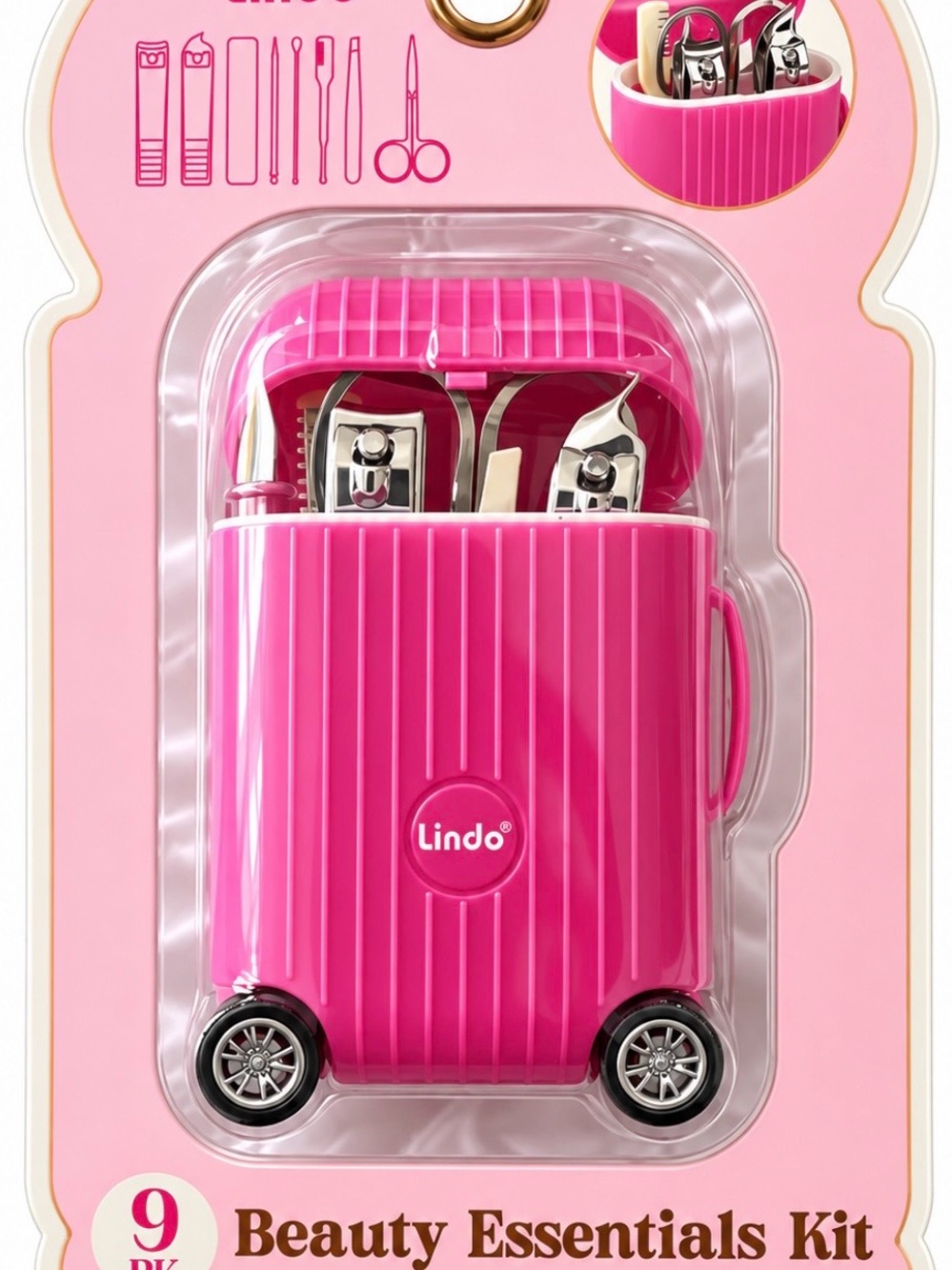 Pink Beauty Essentials Kit - 9-Piece Manicure Set